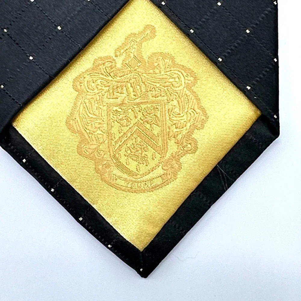 Donald J. Trump Signature Collection Black Gold Lurex Silk Blend Necktie 3.25